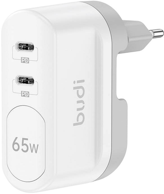 Зарядний пристрій Budi 2 x USB 65 W White (6971536927236) - зображення 1