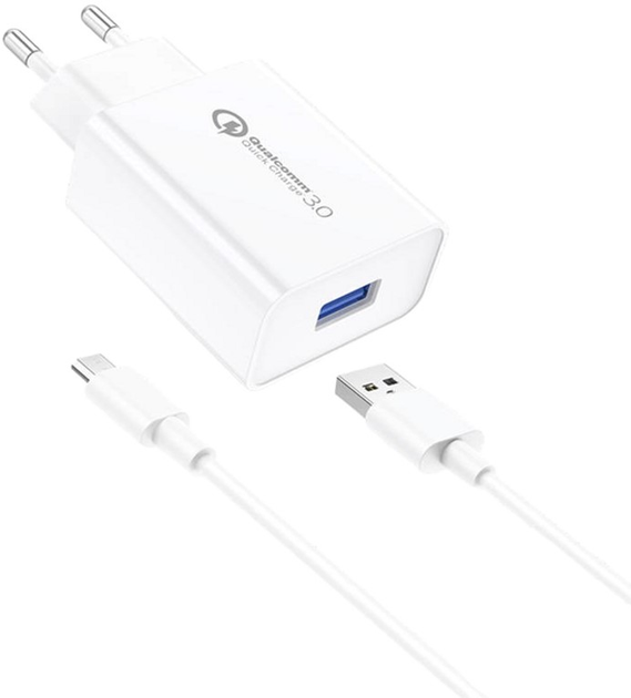 Ładowarka sieciowa Foneng + kabel USB - Micro USB 3A White (EU13 Micro) - obraz 1