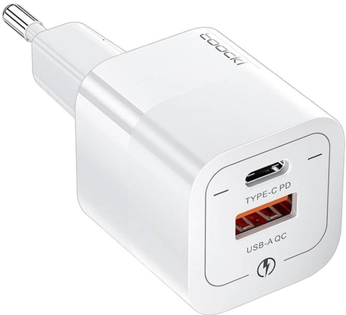 Ładowarka sieciowa Toocki USB + USB-C 33 W Czarna (TCTAC-XFKB01 white) - obraz 1