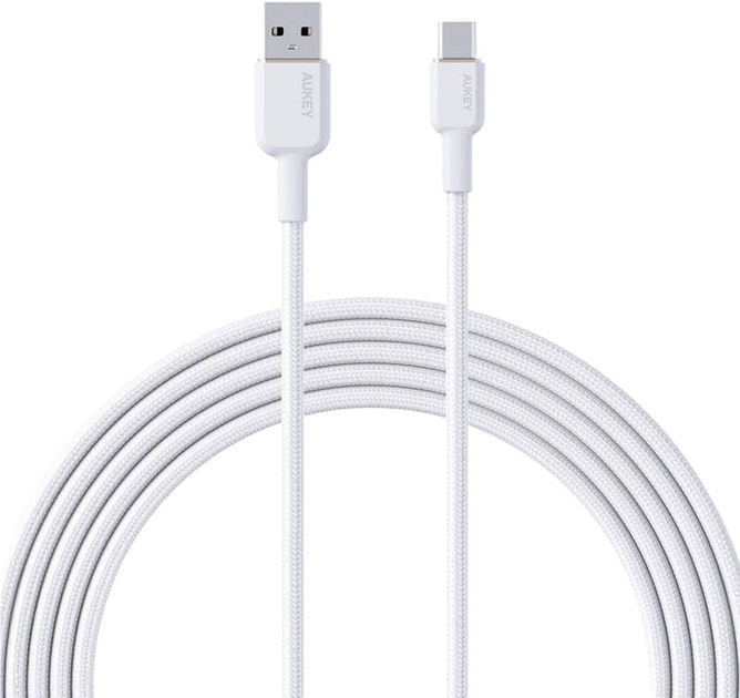 Kabel Aukey USB-A - USB-C 1 m Biały (CB-NAC1) - obraz 1