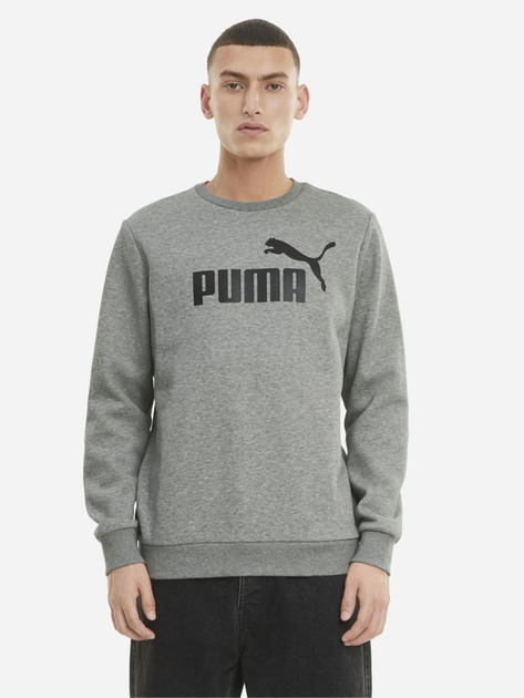 Bluza bez kaptura męska Puma Ess Big Logo Crew Fl 586678-03 2XL Szara (4063697320406) - obraz 1