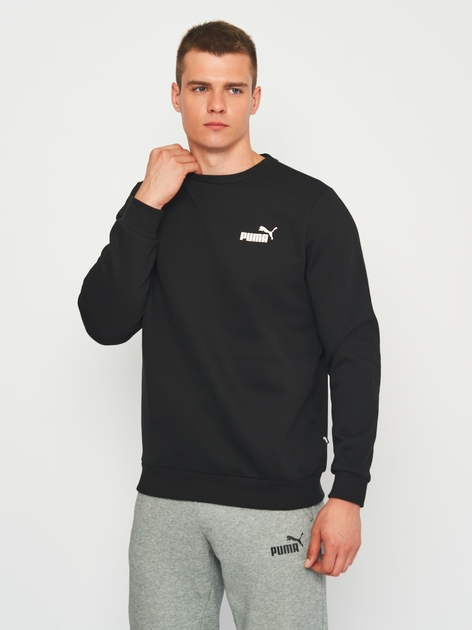 Bluza bez kaptura polarowa męska Puma Ess Small Logo Crew Fl 58668201 2XL Czarna (4063697320475) - obraz 1