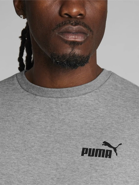 Світшот на флісі чоловічий Puma Ess Small Logo Crew Fl 586682-03 3XL Сірий (4063697317833) - зображення 4