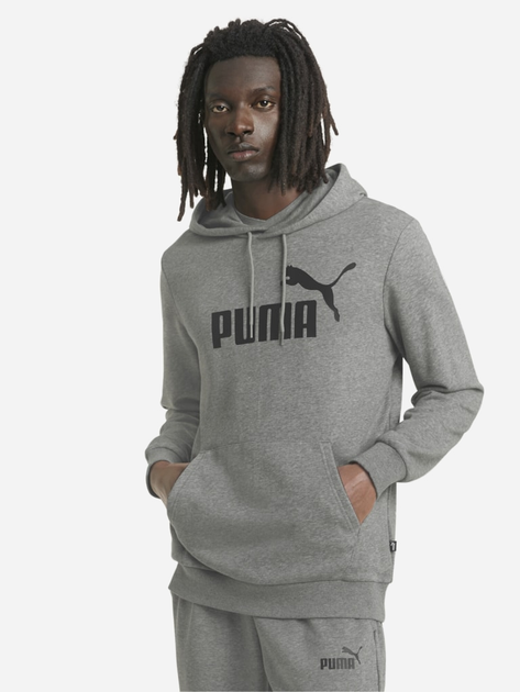 Bluza z kapturem męska Puma Ess Big Logo Hoodie Tr 586688-03 4XL Szara (4063697318533) - obraz 1