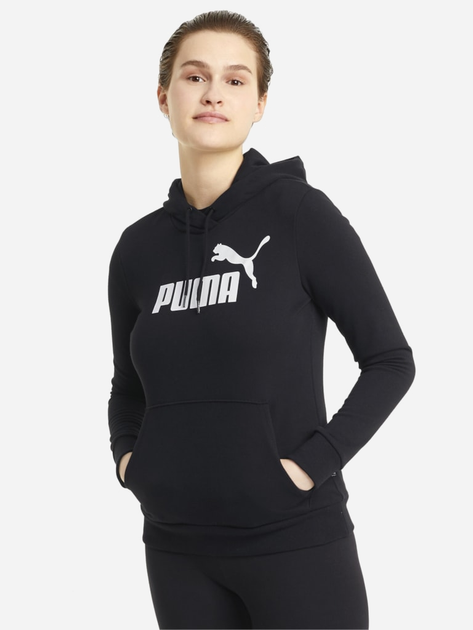 Bluza z kapturem damska Puma Ess Logo Hoodie Tr 58679101 XS Czarna (4063697202283) - obraz 1