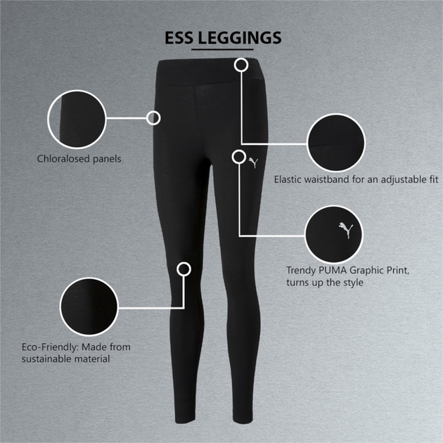Legginsy sportowe damskie Puma Ess Leggings 58683551 L Czarne (4063697211285) - obraz 4