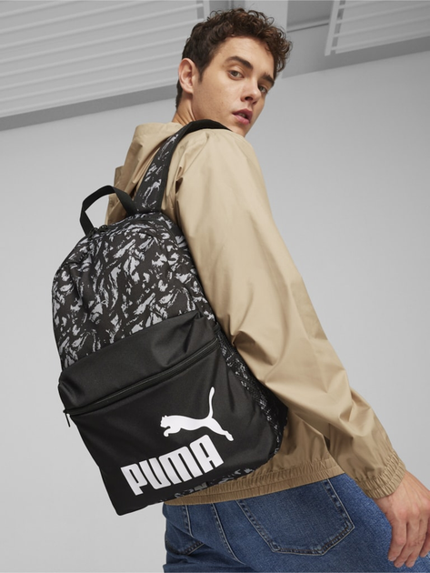 Рюкзак спортивний тканинний 22 л Puma Phase Aop Backpack 7994807 Чорний (4099685701711) - зображення 2