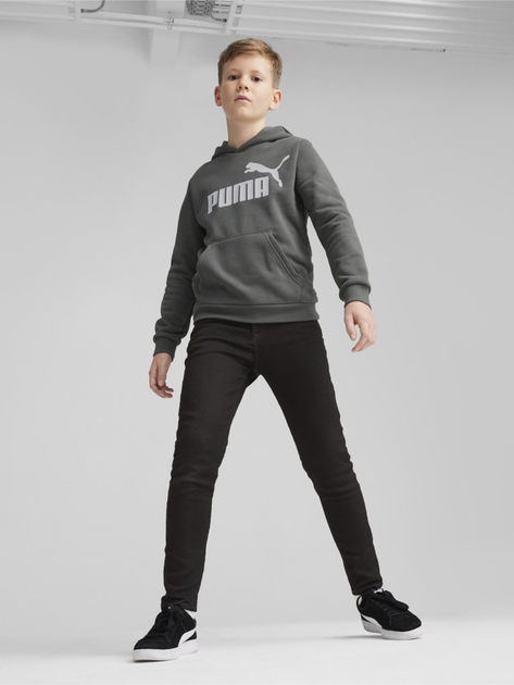Młodzieżowa bluza z kapturem ocieplana chłopięca Puma Ess Big Logo Hoodie Fl B 58696560 170-176 cm Ciemnoszara (4099685595921) - obraz 3