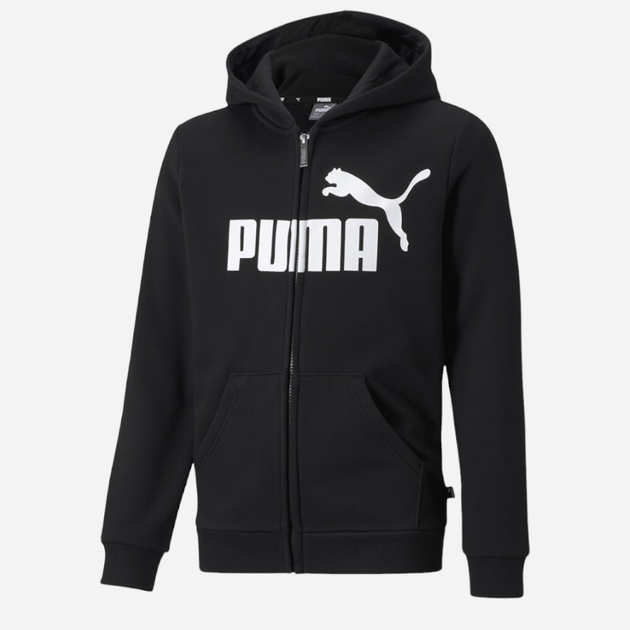 Дитяча толстовка з капюшоном для хлопчика Puma Ess Big Logo Fz Hoodie Tr B 586968-01 98 см Чорна (4063697294493) - зображення 1