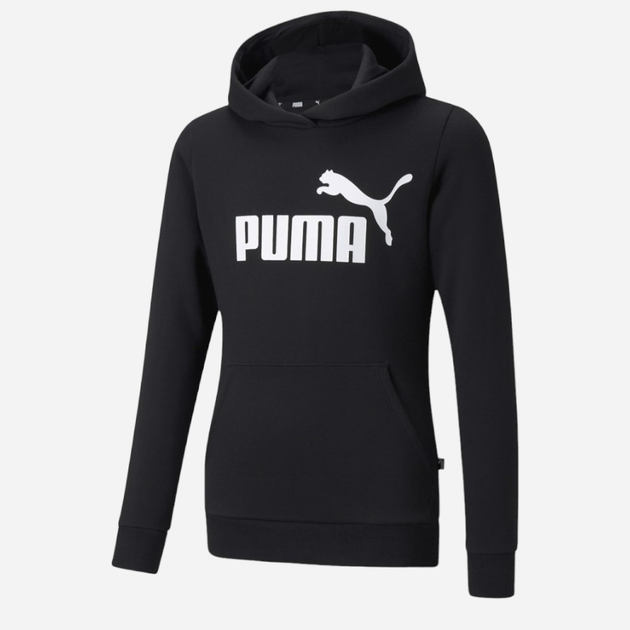 Dziewczęca bluza z kapturem ocieplana Puma Ess Logo Hoodie Fl G 587031-01 98 cm Czarna (4063697161313) - obraz 1