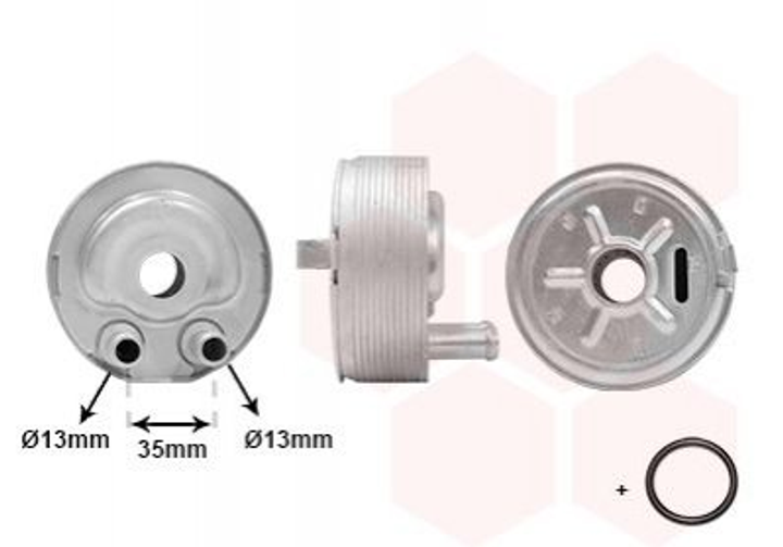 Масляный радиатор (теплообменник) Van Wezel 13003443 Nissan Almera, X-Trail, Navara 213055M301, 213055M300 - изображение 1