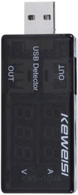 USB тестер Keweisi KWS-10VA напряжения (3-8В) и тока (0-3A) Black ...