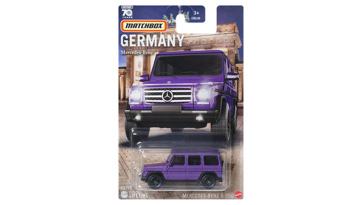 Тематична Машинка Matchbox Mercedes-Benz G 550 Germany 1:64 GWL49/HPC57 Purple - зображення 2