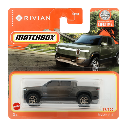 Машинка Велике Місто Matchbox Rivian Rivian R1T Highway 1:64 HLC70 Green - Фото 1 Машинка Велике Місто Matchbox Rivian Rivian R1T Highway 1:64 HLC70 Green - зображення 1