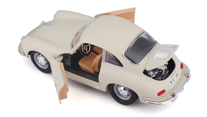 Машинка Bburago 1961 Porsche 356B 1:24 White - Фото 4 Машинка Bburago 1961 Porsche 356B 1:24 White - изображение 4