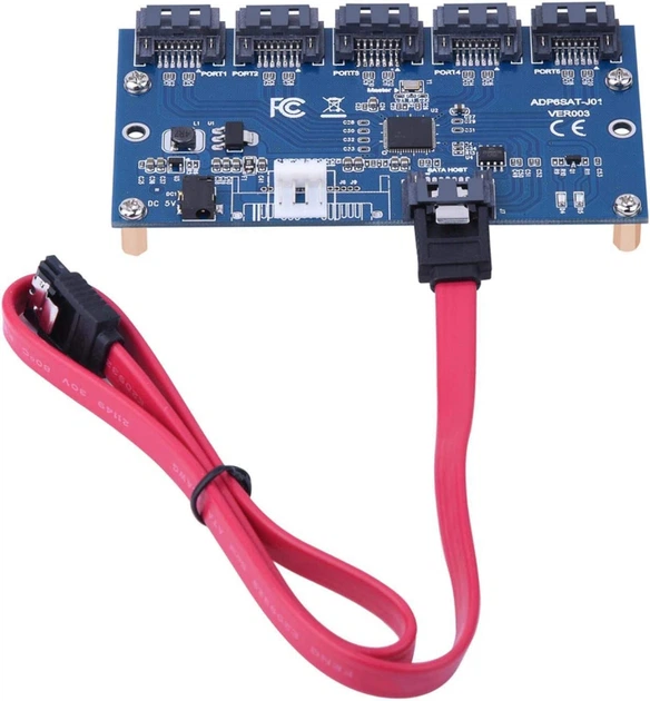 Разветвитель SATA 1 to 5 Fovore Port Multiplier карта расширения
