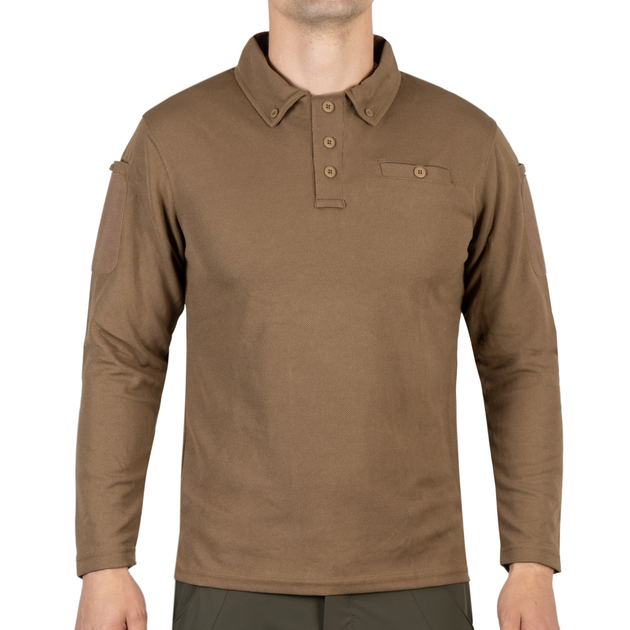 Футболка Поло тактична з довгим рукавом Sturm Mil-Tec Tactical Long Sleeve Polo Shirt Quick Dry DARK COYOTE M (10962019) - изображение 1