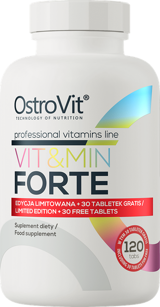 Харчова добавка OstroVit Vit&Min FORTE 120 таблеток (5903246220292) - зображення 1