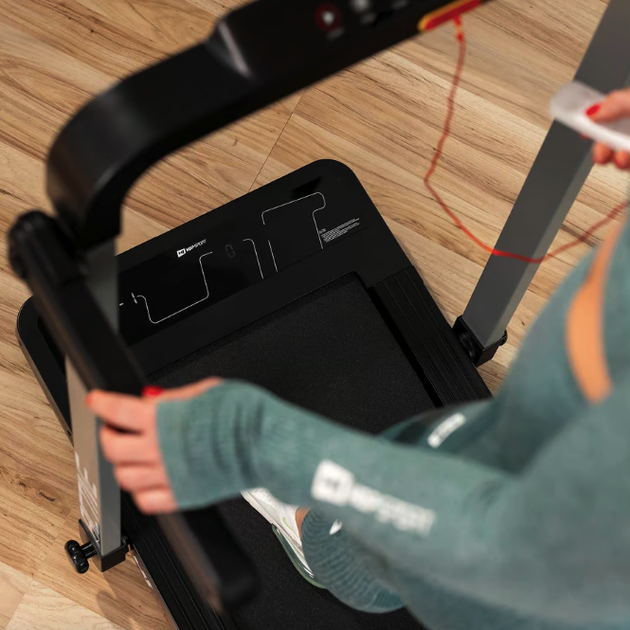 Бігова доріжка Hop-Sport HS-1300WLB Active: Електрична, 1.5 к.с., 14 км/год, 12 програм. До 120 кг, FitShow, Ультратонка Складна для дому - зображення 15