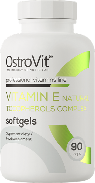 Харчова добавка OstroVit Vitamin E Natural Tocopherols Complex 90 капсул (5903933902548) - зображення 1