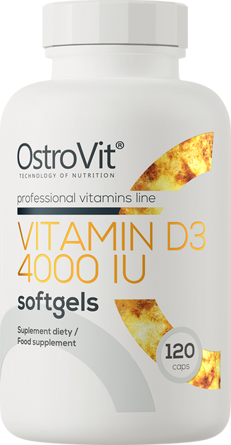 Харчова добавка OstroVit Vitamin D3 4000 IU 120 капсул (5903933902524) - зображення 1