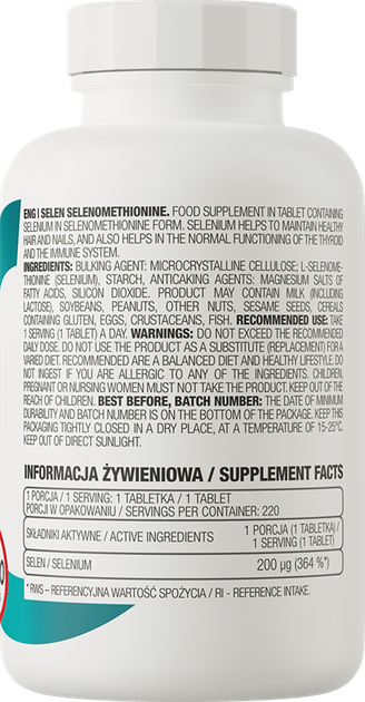 Харчова добавка OstroVit Selen Selenomethionine Limited Edition 220 таблеток (5903933902302) - зображення 2