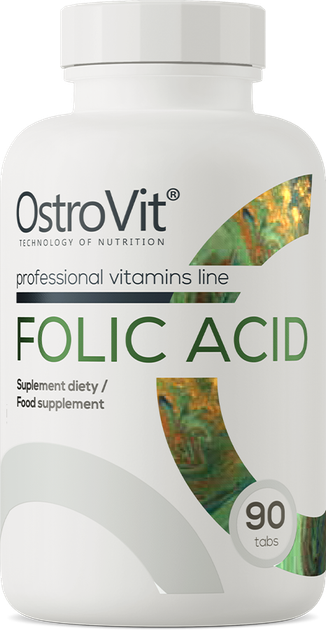 Харчова добавка OstroVit Folic Acid 90 таблеток (5902232619256) - зображення 1