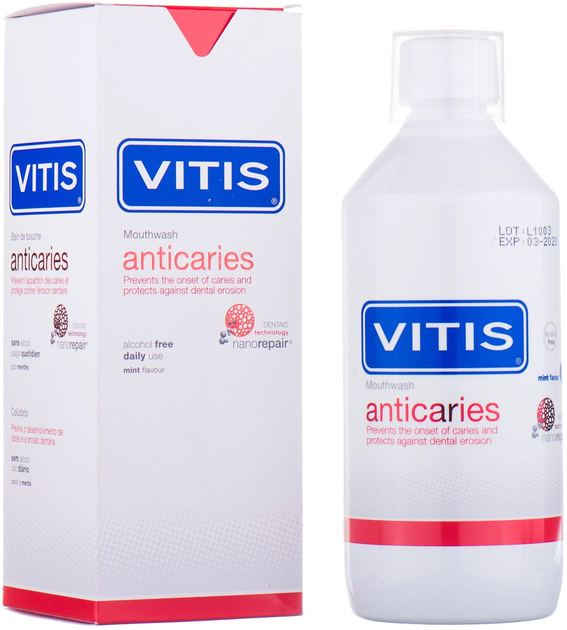 Ополіскувач для порожнини рота Vitis Anticaries 500 мл (8427426056015) - зображення 1