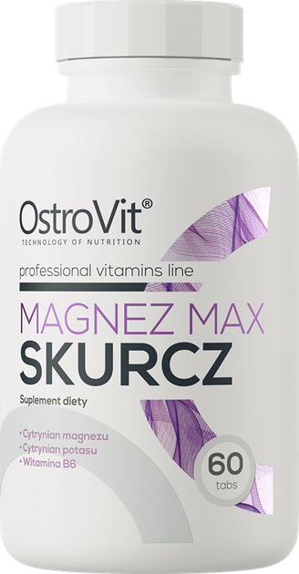 Suplement diety OstroVit Magnez Max Skurcz 60 tabletek (5902232612165) - obraz 1