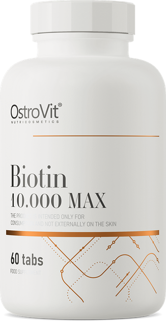 Харчова добавка OstroVit Biotin 10.000 MAX 60 таблеток (5903933907451) - зображення 1