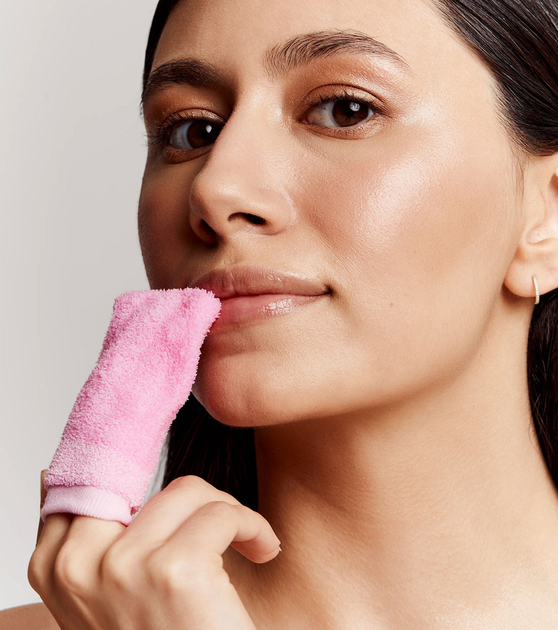 Набір для догляду за обличчям Glov Duo Scrubex Lip Exfoliating Mitt рукавичка для пілінгу губ + олія для губ зміцнювальна та зволожувальна 15 мл (5907440746206) - зображення 5