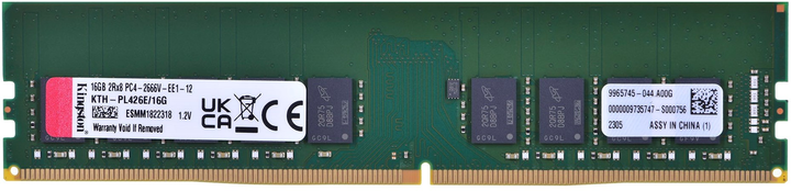 Pamięć RAM Kingston KTH DDR4-2666 16384MB PC4-21300 ECC Registered do HPE/HP (KTH-PL426E/16G) - obraz 1