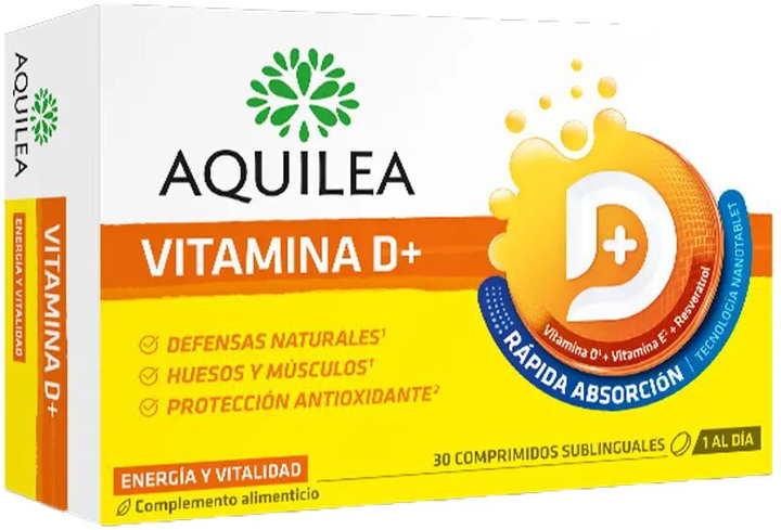 Kompleks witamin Aquilea Vitamin D+ 30 tabs (8470001998347) - obraz 1