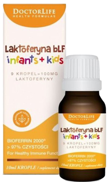 Дієтична добавка Doctor Life Лактоферин bLF для немовлят і дітей краплі 10 мл (5903317644262) - зображення 1
