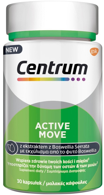 Дієтична добавка Centrum Active Move підтримує здоров'я кісток і м'язів 30 капсул (5054563183774) - зображення 1