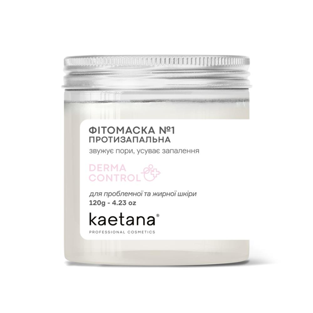 Фитомаска №1 Противовоспалительная Kaetana для жирной проблемной кожи с ароматом трав 120г - изображение 1