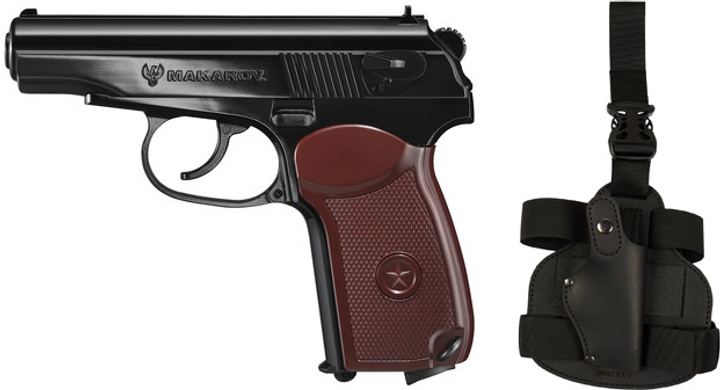 Набор Пневматический пистолет Umarex Legends Makarov (5.8152) + Кобура набедренная Ammo Key настегняна Illegible-2 для ПМ Black Hydrofob (Z3.3.2.055) - изображение 1