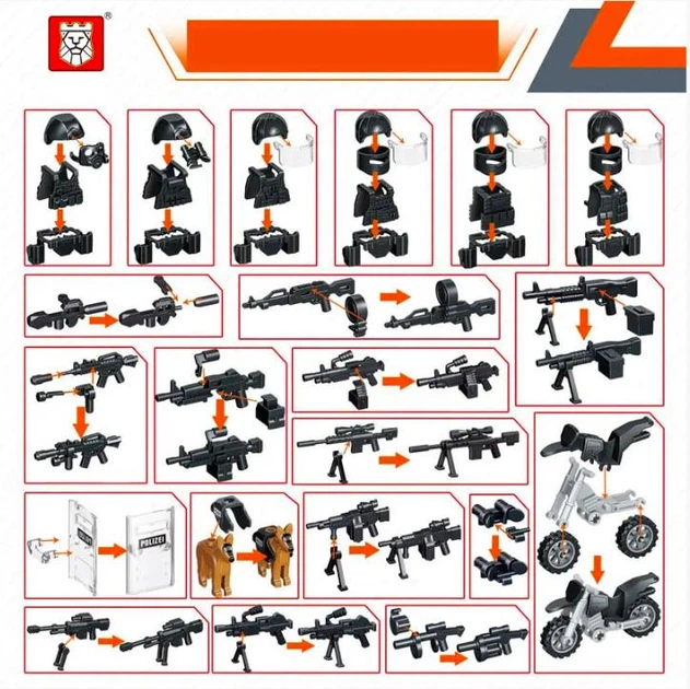 Фігурки SWAT ПОЛІЦІЯ + МОТОЦИКЛ, конструктор . - изображение 2