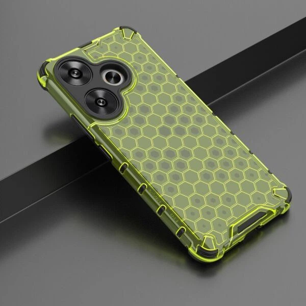 Защитный чехол Deexe Honeycomb Series для Xiaomi Poco F6 - Green - изображение 2