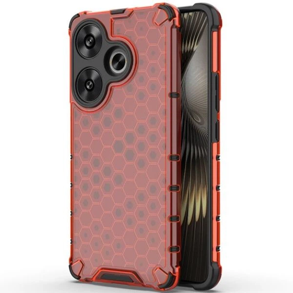 Защитный чехол Deexe Honeycomb Series для Xiaomi Poco F6 - Red - Фото 1 Защитный чехол Deexe Honeycomb Series для Xiaomi Poco F6 - Red - изображение 1