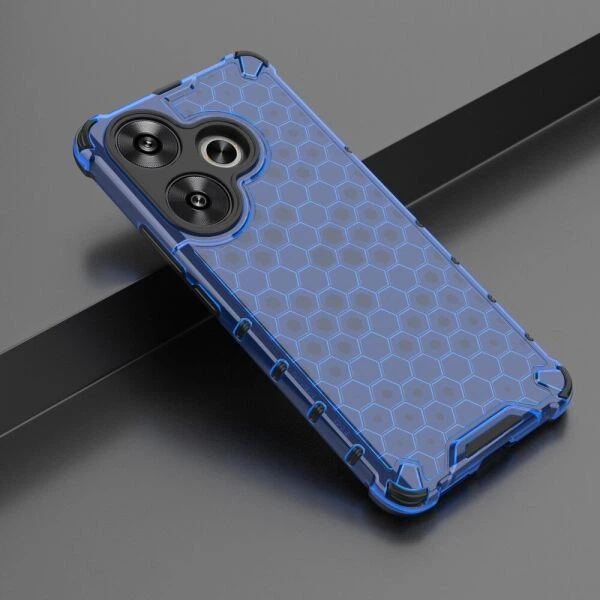 Защитный чехол Deexe Honeycomb Series для Xiaomi Poco F6 - Blue - изображение 2