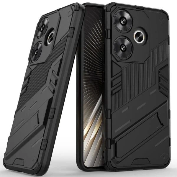 Защитный чехол с подставкой Deexe Bibercas для Xiaomi Poco F6 - Black - Фото 1 Защитный чехол с подставкой Deexe Bibercas для Xiaomi Poco F6 - Black - изображение 1