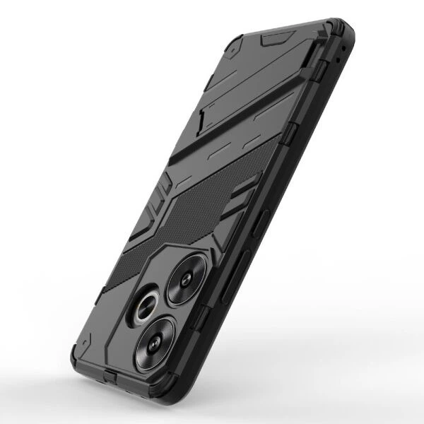 Защитный чехол с подставкой Deexe Bibercas для Xiaomi Poco F6 - Black - Фото 4 Защитный чехол с подставкой Deexe Bibercas для Xiaomi Poco F6 - Black - изображение 4