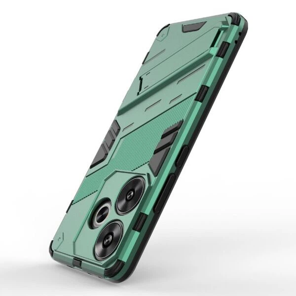 Захисний чохол з підставкою Deexe Bibercas для Xiaomi Poco F6 - Green - зображення 4