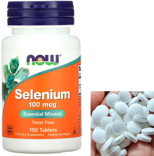Селен NOW Selenium 100 мкг 100 табл - Фото 3 Селен NOW Selenium 100 мкг 100 табл - зображення 3