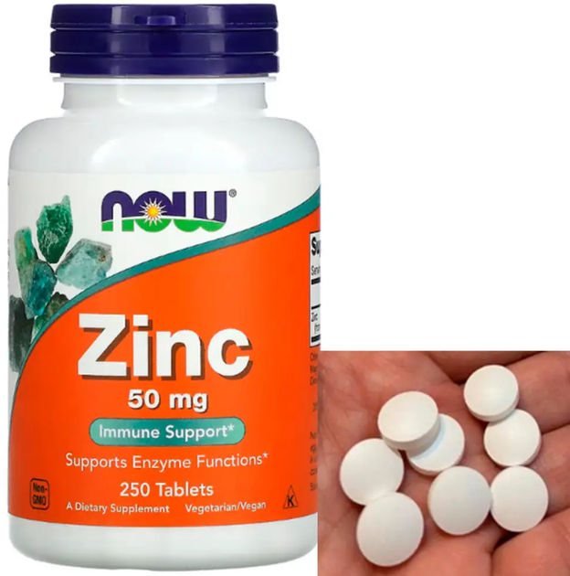 Цинк Глюконат NOW Zinc 50 mg 250 табл - изображение 3