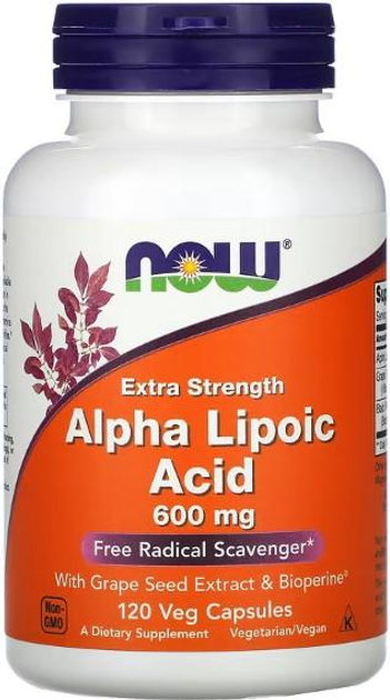 Альфа-липоевая кислота NOW Alpha Lipoic Acid 600 mg Extra Strength 120 ...