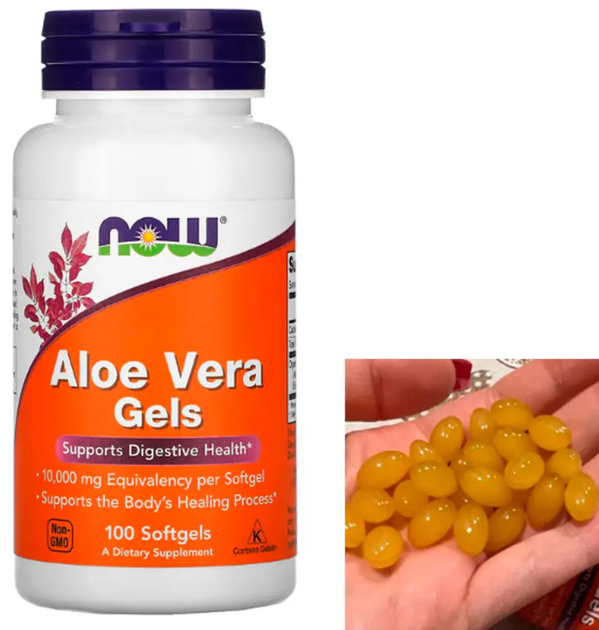 Алоэ Вера NOW Aloe Vera Gels 100 гел капс - изображение 3