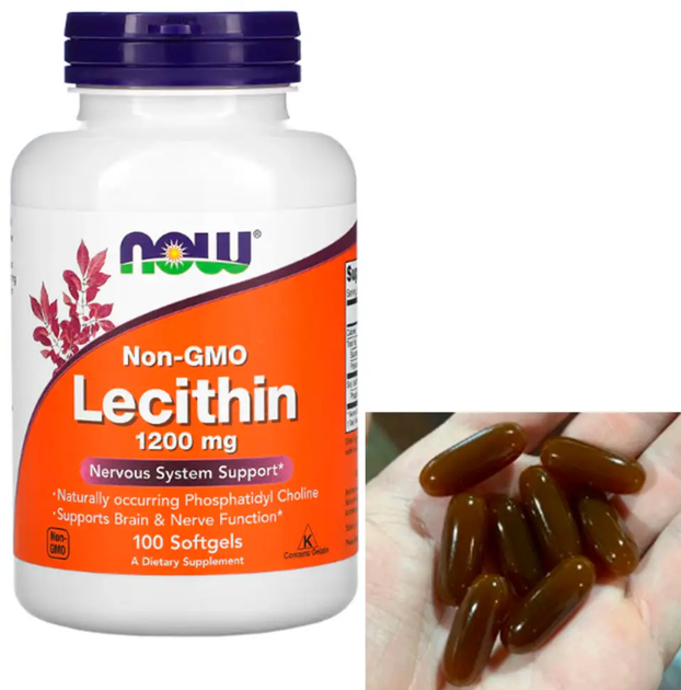 Лецитин Now Lecithin 1200 mg 100 гел капс - зображення 3