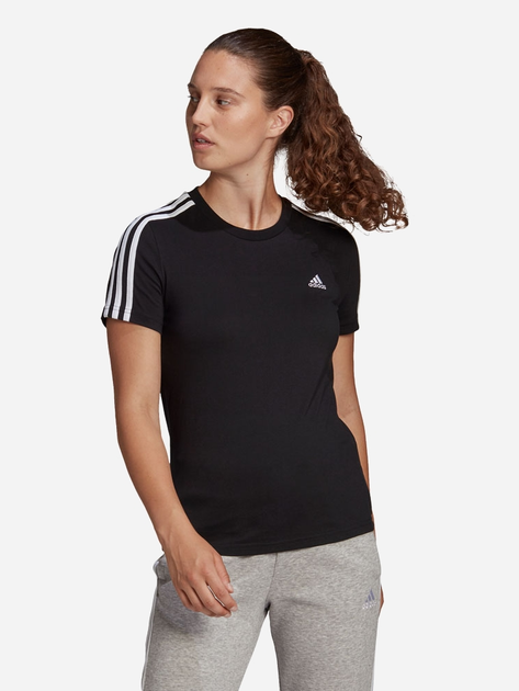 Футболка бавовняна жіноча adidas W 3S T XS Чорна (4064044760739) - зображення 1